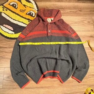 Red Head vintage duck striped shawl collar sweater Size XL 0084